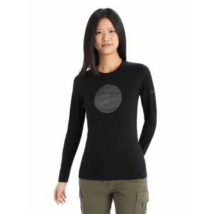 Dámské triko dlouhý rukáv ICEBREAKER Wmns 200 Oasis LS Crewe Ski Circle, Black velikost: XL