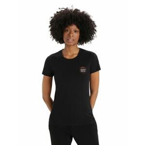 Dámské triko krátký rukáv ICEBREAKER Wmns Tech Lite II SS Tee Natural Alps, Black velikost: XS