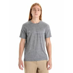 ICEBREAKER Mens Tech Lite II SS Tee Cadence Paths, Gritstone Heather velikost: XS