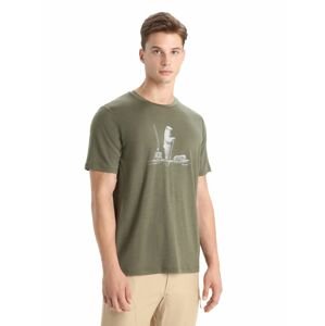 ICEBREAKER Mens Tech Lite II SS Tee Polar Paddle, Loden velikost: XS