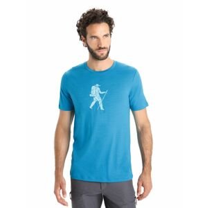 ICEBREAKER Mens Tech Lite II SS Tee Trail Hiker, Geo Blue velikost: XS