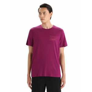 ICEBREAKER Mens Tech Lite II SS Tee Mountain Sunset, Go Berry velikost: XS