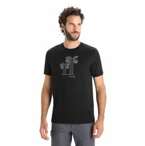 ICEBREAKER Mens Tech Lite II SS Tee Giant Ferns, Black velikost: XS