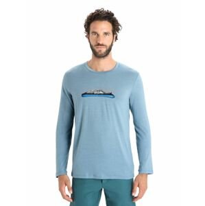 ICEBREAKER Mens Tech Lite II LS Tee Ski Fields, Astral Blue velikost: XS