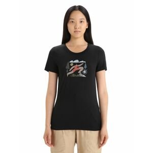 ICEBREAKER Wmns Tech Lite II SS Tee Spring Run, Black velikost: L