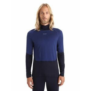 Pánské triko dlouhý rukáv  ICEBREAKER Mens 200 Sonebula LS High Neck, Mid Nvy/Royal Nvy/Snow/Cb velikost: XL