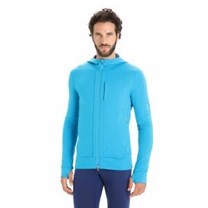 ICEBREAKER Mens Quantum III LS Zip Hoodie, Geo Blue/Royal Navy velikost: M