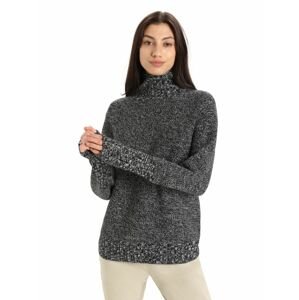 Dámský svetr ICEBREAKER Wmns Seevista Funnel Neck Sweater, Black/Snow velikost: L