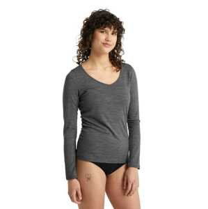 Dámské triko ICEBREAKER Wmns Siren LS Sweetheart, Gritstone Heather velikost: XL