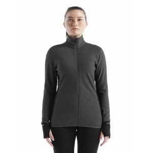 Dámská merino mikina, zip ICEBREAKER Wmns Descender LS Zip, Jet Heather/Black velikost: M