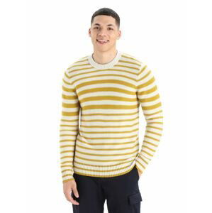 Pánský svetr ICEBREAKER Mens Waypoint Crewe Sweater, Ecru Heather/Silent Gold/S velikost: S