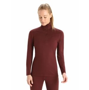 Dámské triko dlouhý rukáv, 1/2 zip ICEBREAKER Wmns 200 Oasis LS Half Zip, Espresso velikost: L