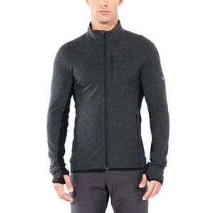 Pánská mikina ICEBREAKER Mens Descender LS Zip, Jet Heather/Black velikost: XXL